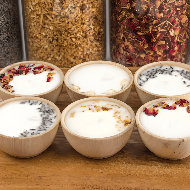 Natural herbal scented candle set