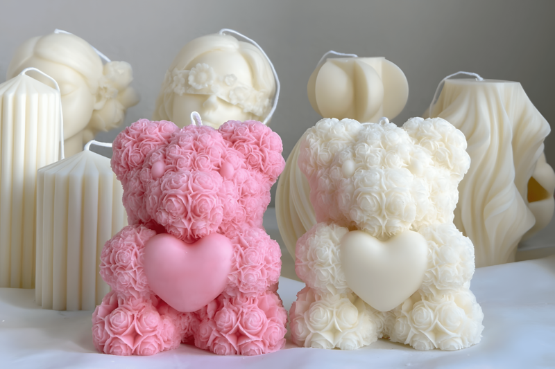 teddy bear-shaped candle