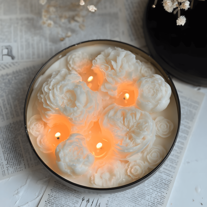 Floral carved candle