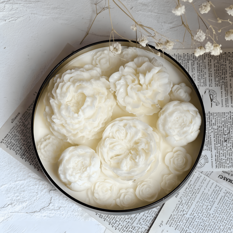 Floral carved candles
