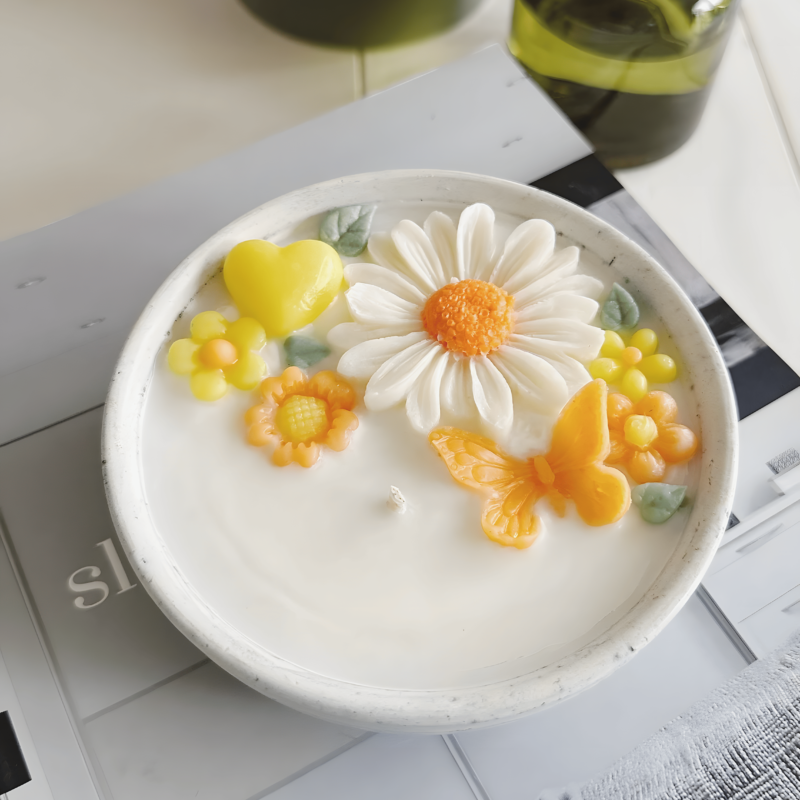 floral butterfly candle