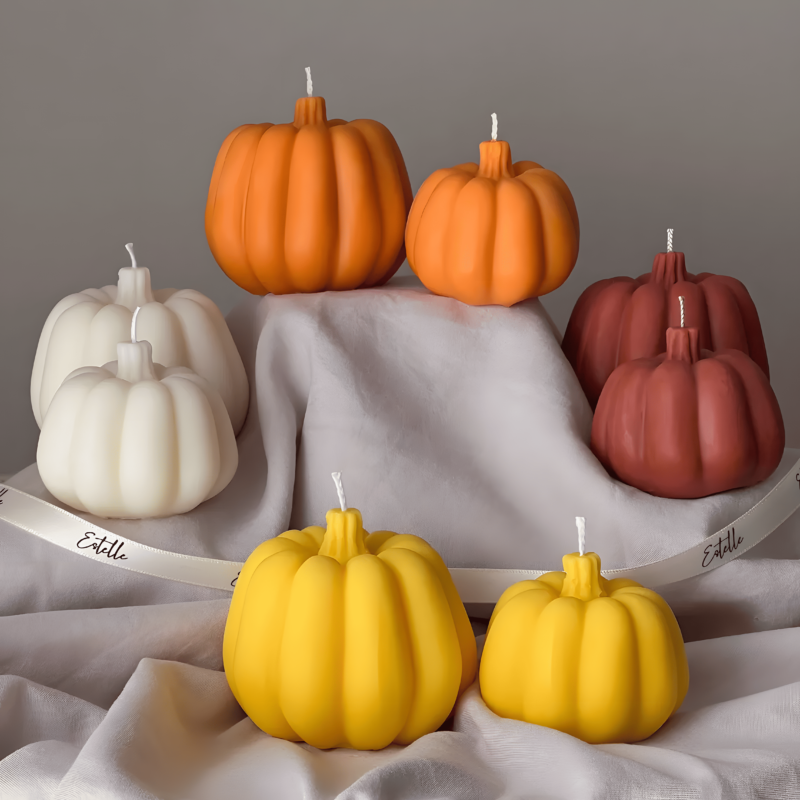 Pumpkin-shaped candles