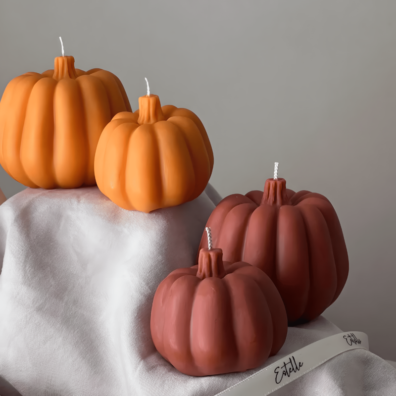 Pumpkin-Shaped Handmade Candles