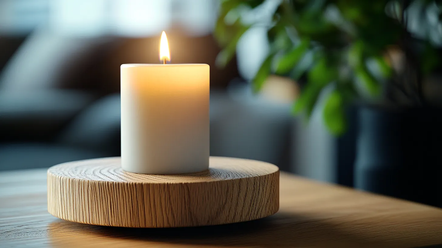 wooden candle tray