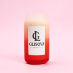 GLISOVA Offshore scented soy candle in red ombre jar