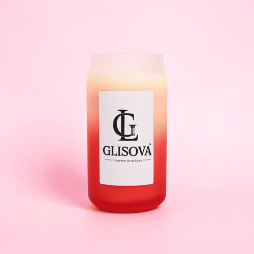 Luxury aquatic candle from the Aura Collection by a poolside.