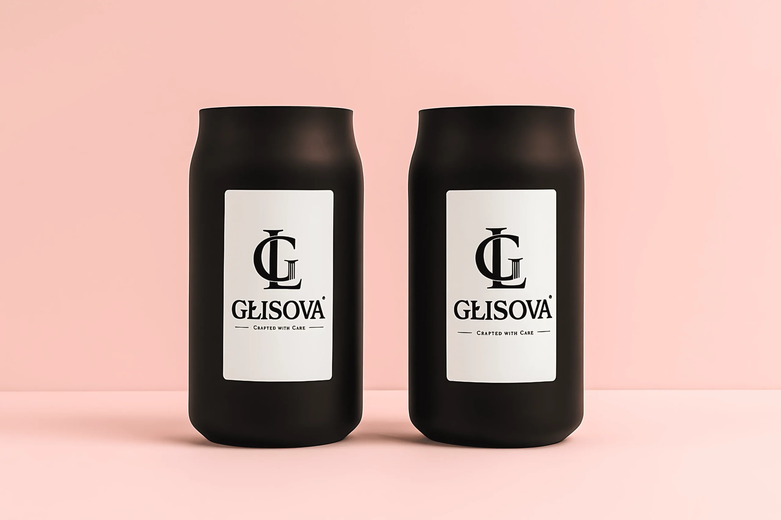 Two GLISOVA Horizon Collection candles on display.