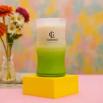 Hand poured natural soy wax candle with a fresh citrus and herbal scent